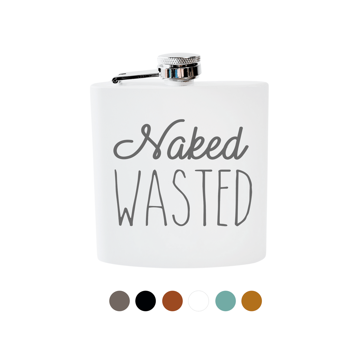 Beckman Design Beckman Design - Flask- Naked Wasted: Powdercoated / White