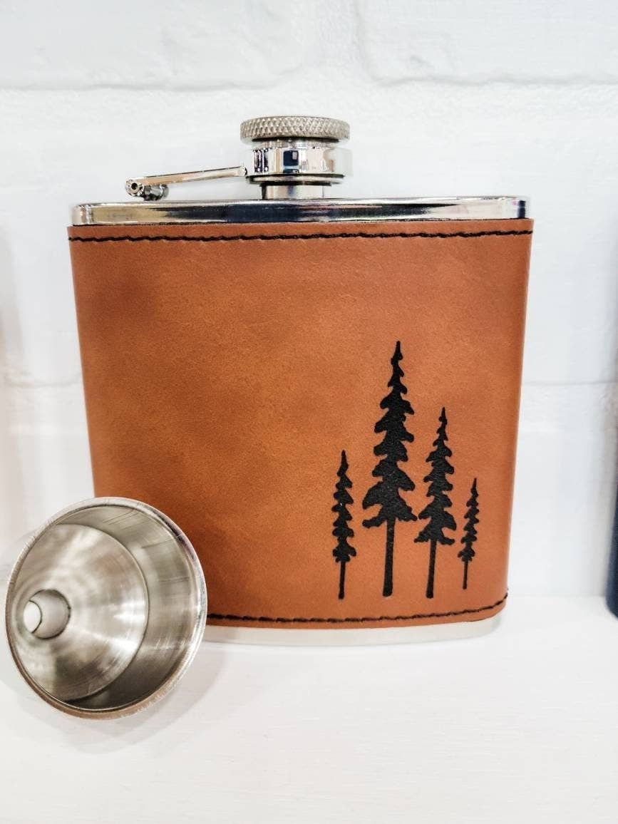 Beckman Design Beckman Design - Flask- Pine Trees: Powdercoated / White
