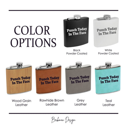 Beckman Design Beckman Design - Flask- Punch Today in the Face: Powdercoated / Black