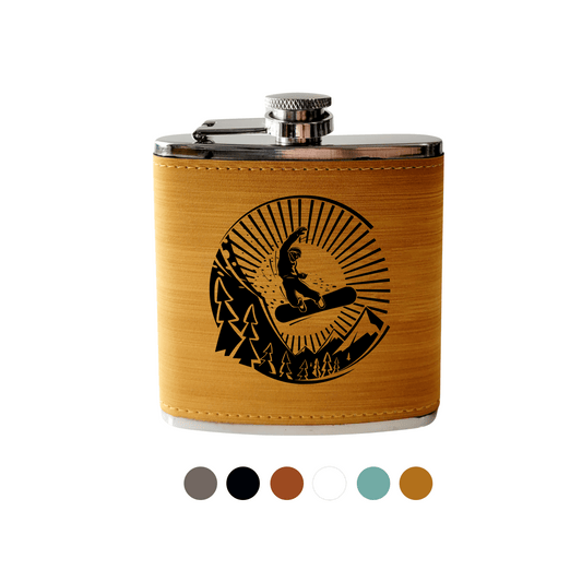 Beckman Design Beckman Design - Flask- Snow Boarding: Leather / Teal