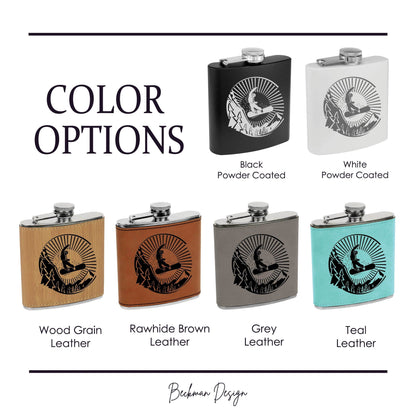 Beckman Design Beckman Design - Flask- Snow Boarding: Leather / Teal