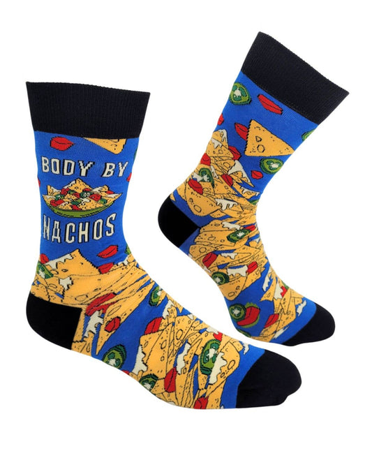 Body By Nachos Funny Men's Novelty Crew Socks