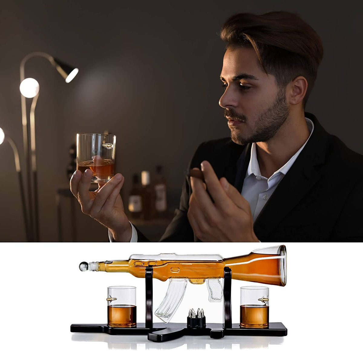 Bezrat Bezrat - Bezrat Gun Decanter With 2 Glasses