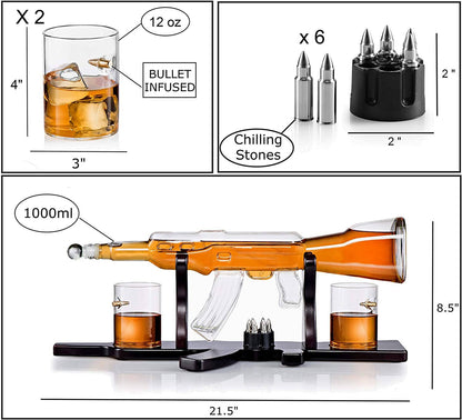Bezrat Bezrat - Bezrat Gun Decanter With 2 Glasses