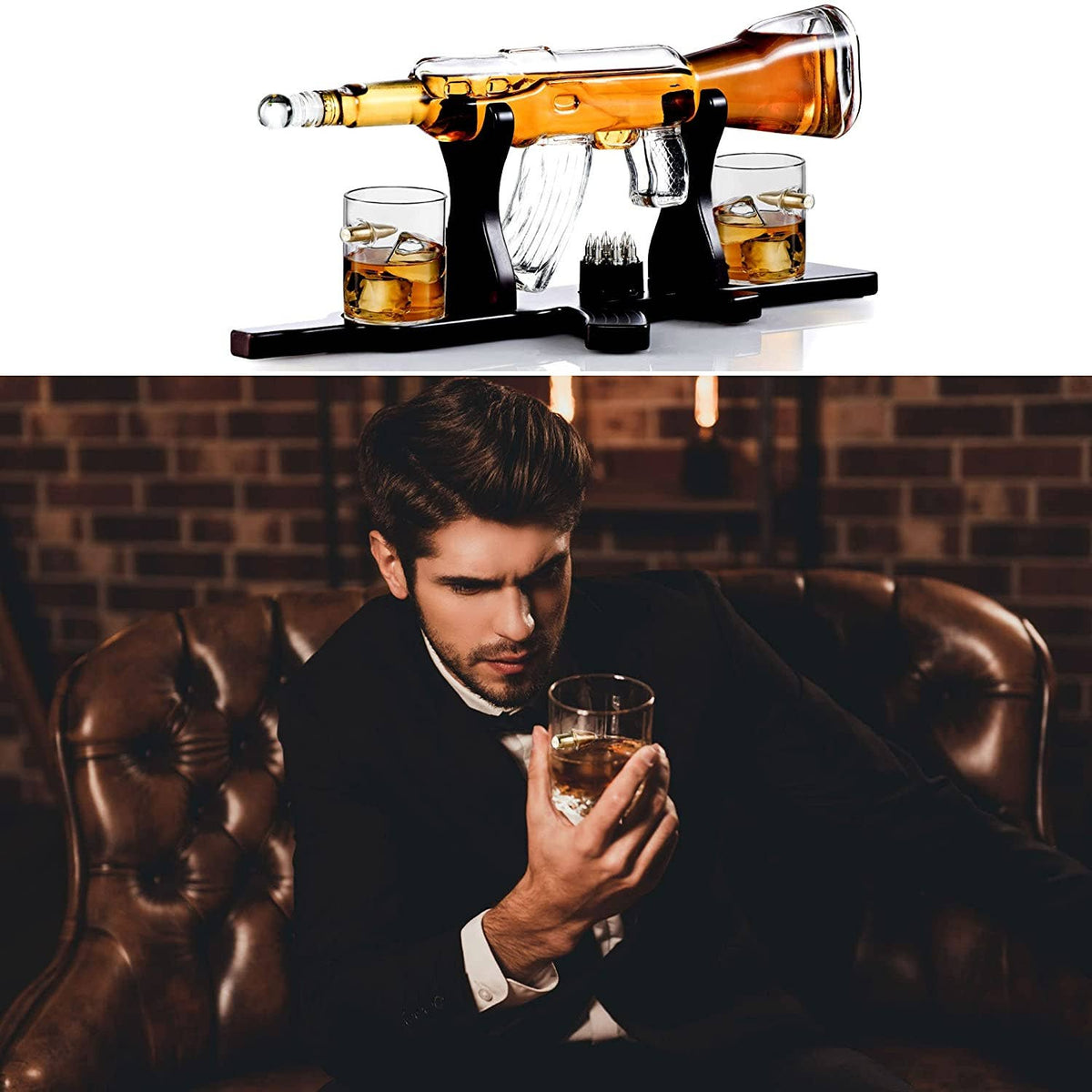 Bezrat Bezrat - Bezrat Gun Decanter With 2 Glasses