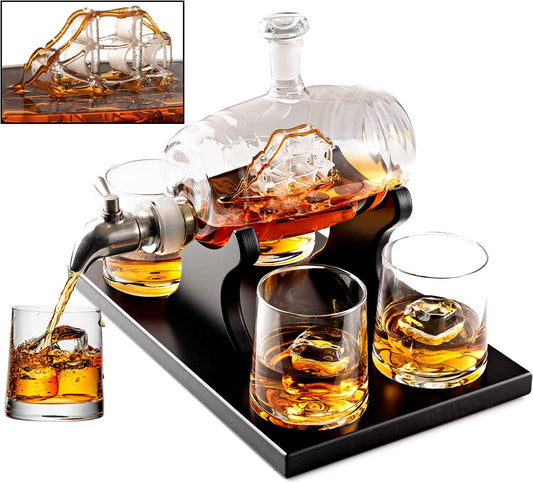 Bezrat Bezrat - Whiskey Decanter Barrel Gift Set