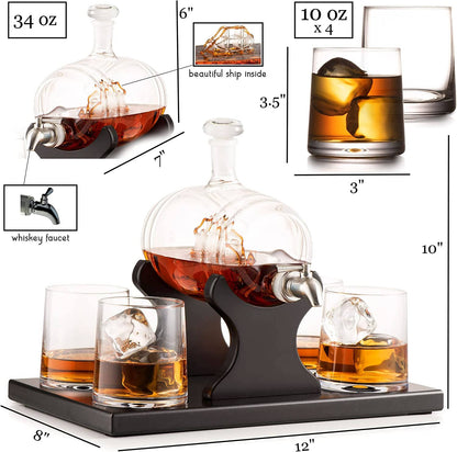 Bezrat Bezrat - Whiskey Decanter Barrel Gift Set