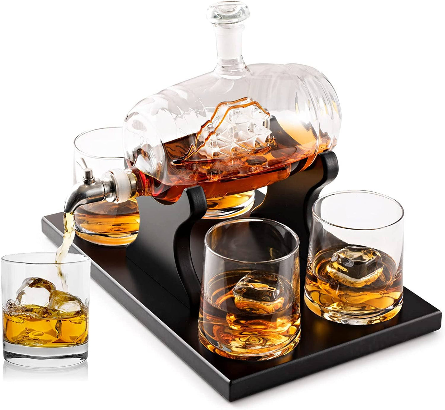 Bezrat Bezrat - Whiskey Decanter Barrel Gift Set