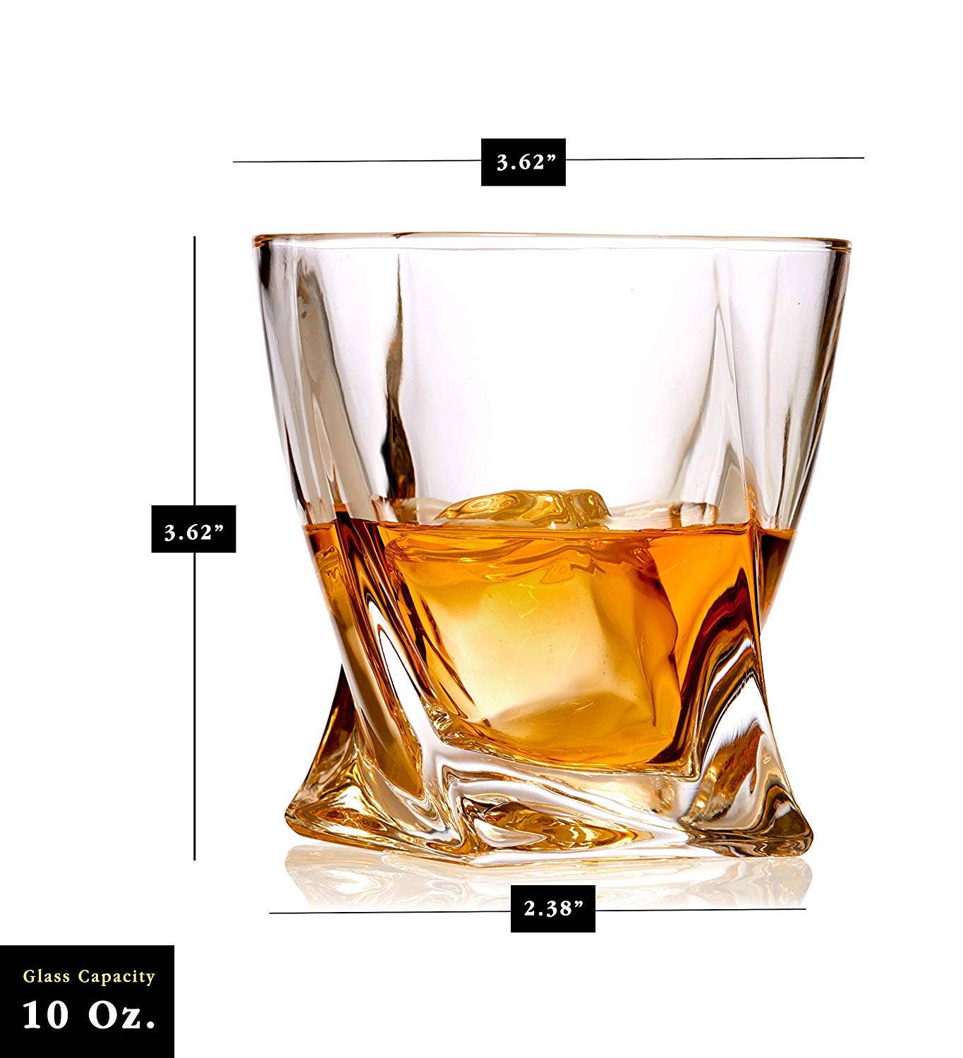 Bezrat Bezrat - Whiskey Glasses Set of 6 Lead Free Crystal Old Fashioned
