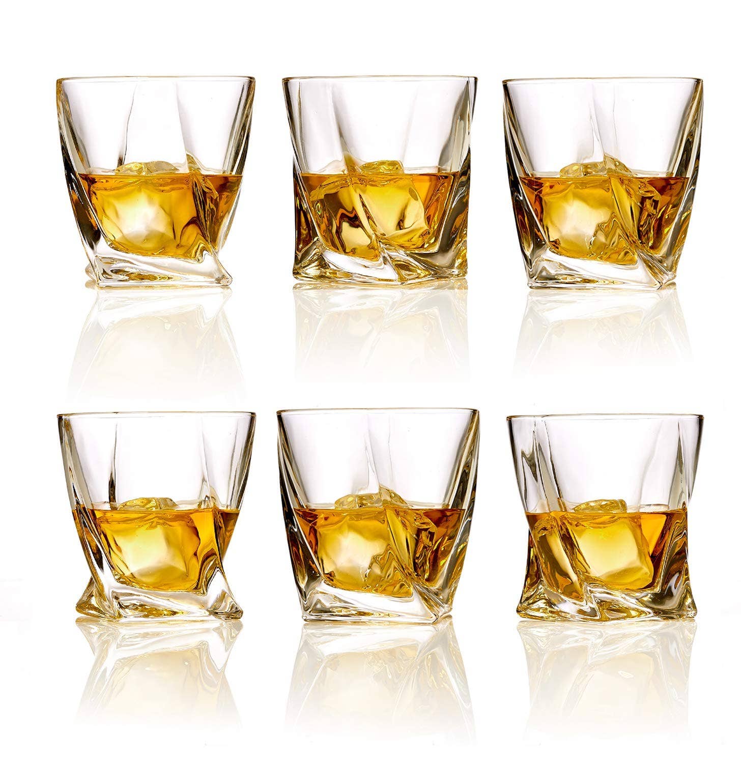 Bezrat Bezrat - Whiskey Glasses Set of 6 Lead Free Crystal Old Fashioned