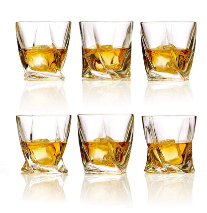 Bezrat Bezrat - Whiskey Glasses Set of 6 Lead Free Crystal Old Fashioned