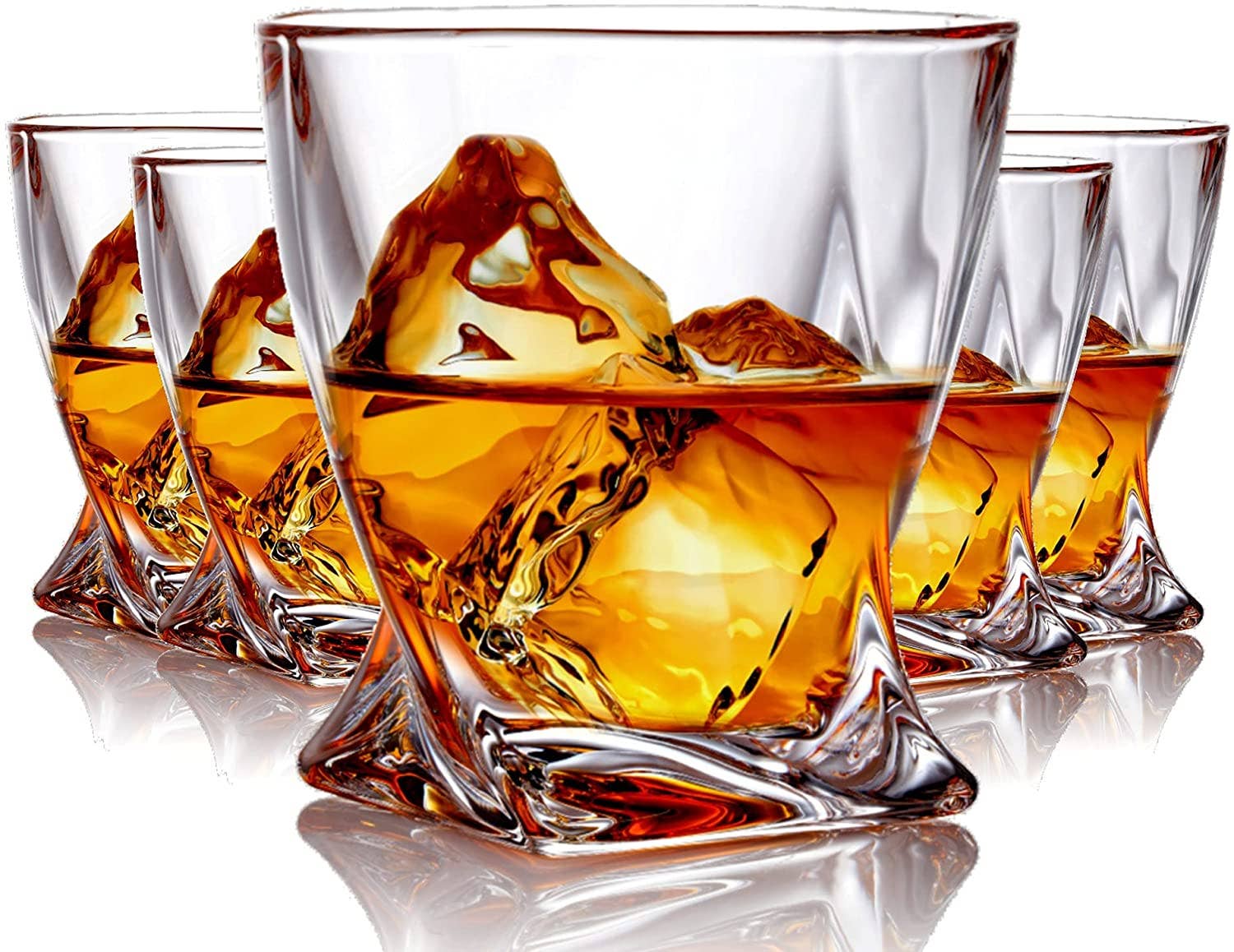 Bezrat Bezrat - Whiskey Glasses Set of 6 Lead Free Crystal Old Fashioned