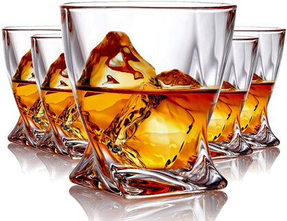 Bezrat Bezrat - Whiskey Glasses Set of 6 Lead Free Crystal Old Fashioned