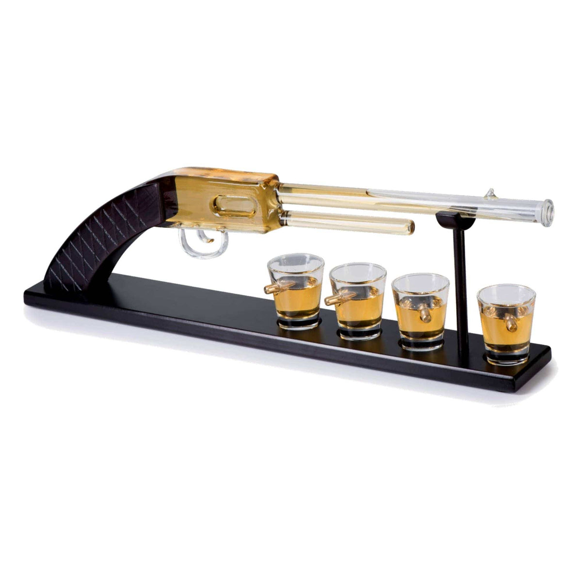 Bezrat Bezrat - Whiskey Gun Decanter & Bullet Shot Glasses Gift Set on Tray