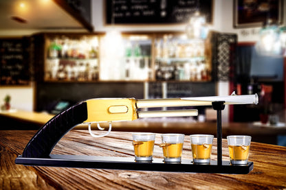 Bezrat Bezrat - Whiskey Gun Decanter & Bullet Shot Glasses Gift Set on Tray
