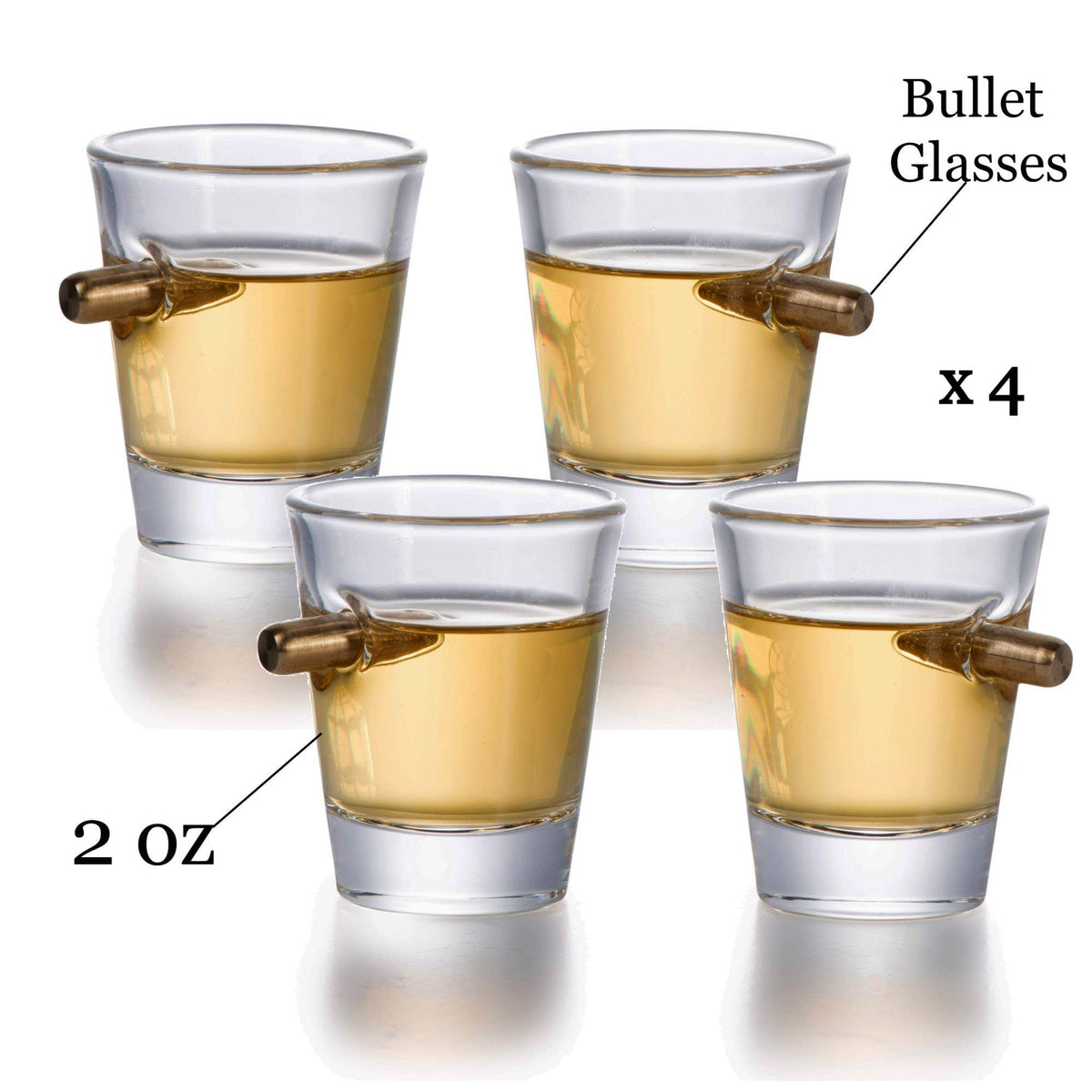 Bezrat Bezrat - Whiskey Gun Decanter & Bullet Shot Glasses Gift Set on Tray