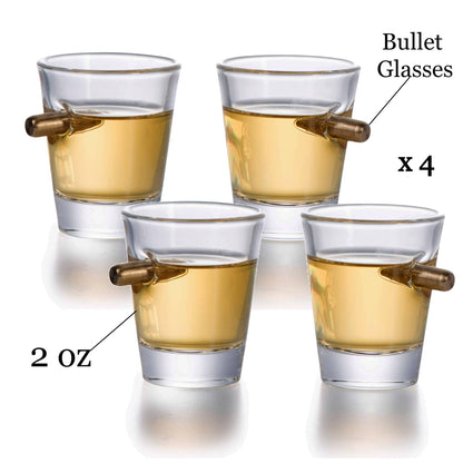 Bezrat Bezrat - Whiskey Gun Decanter & Bullet Shot Glasses Gift Set on Tray