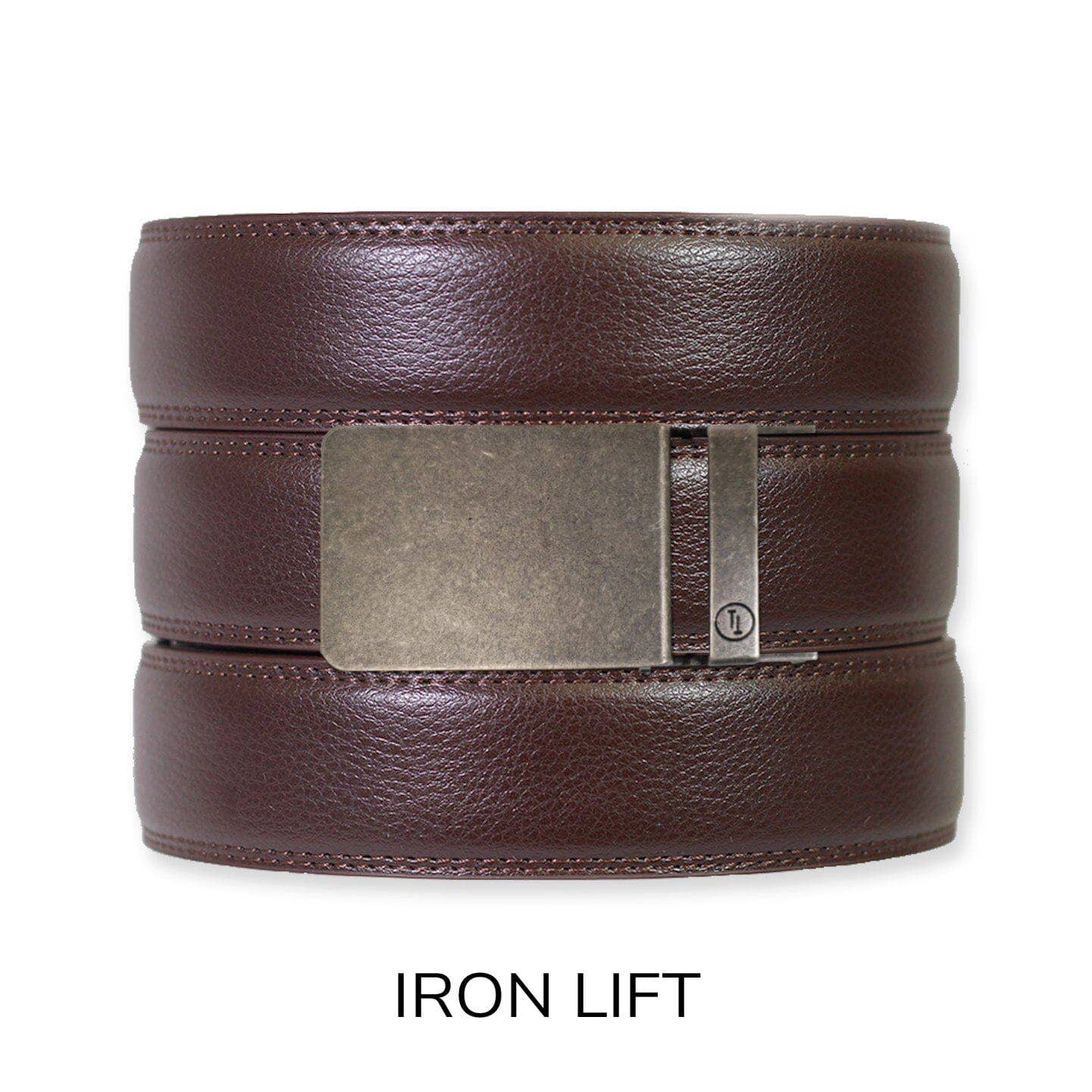 Tough Apparel - Espresso Leather Rachet Belt & Buckle Set: Iron