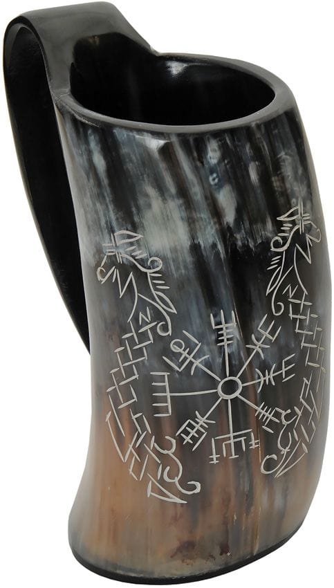 BLUE RIDGE Viking Horn Cup Tankard Viking w/Etched Compass