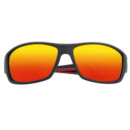 Breed Breed - Breed Aquarius TR90 Polarized Wrap Sunglasses: Black/Red-Yellow