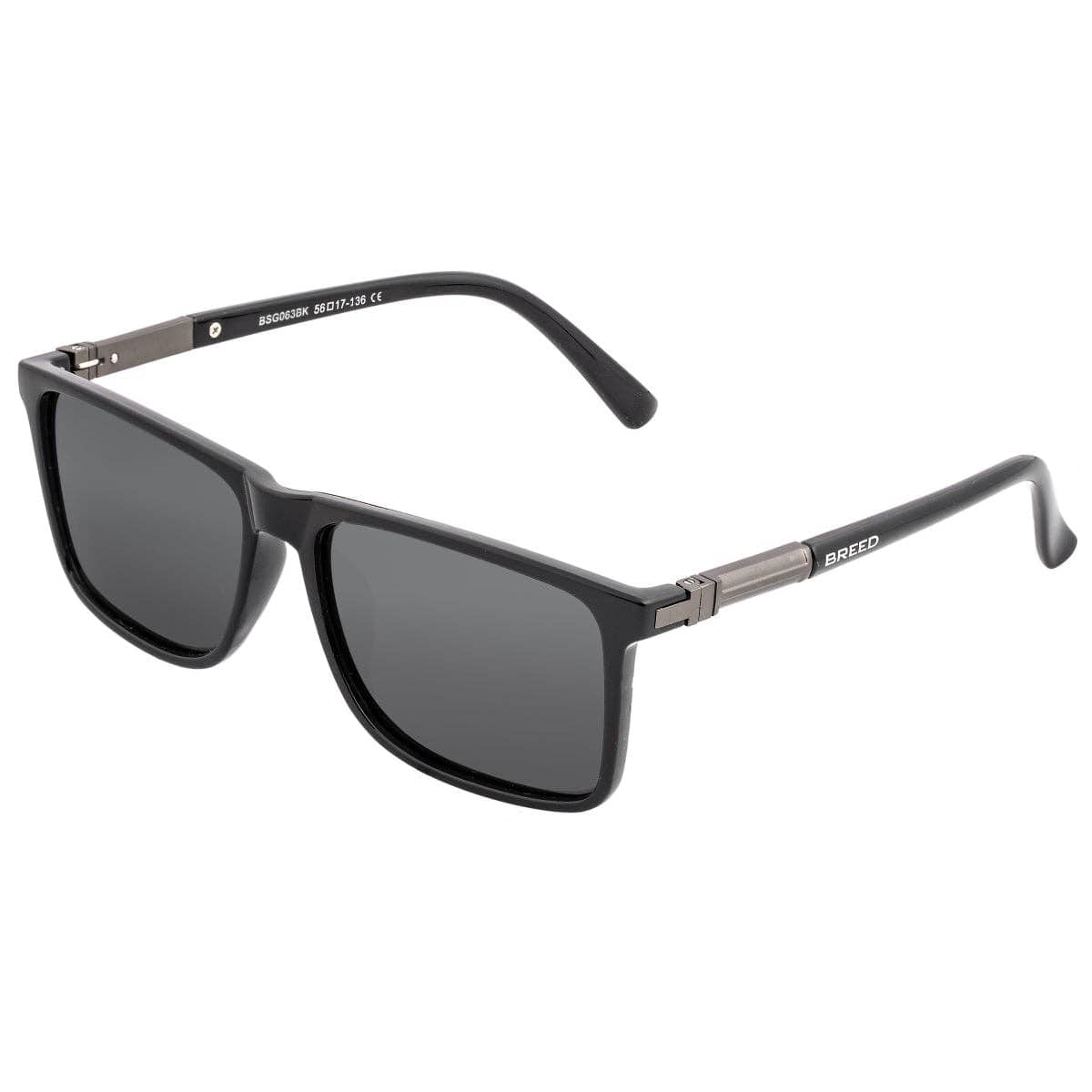 Breed Breed - Breed Caelum Acetate Polarized Wayfarer Sunglasses: Black/Blue