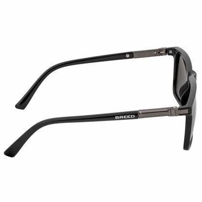 Breed Breed - Breed Caelum Acetate Polarized Wayfarer Sunglasses: Black/Silver