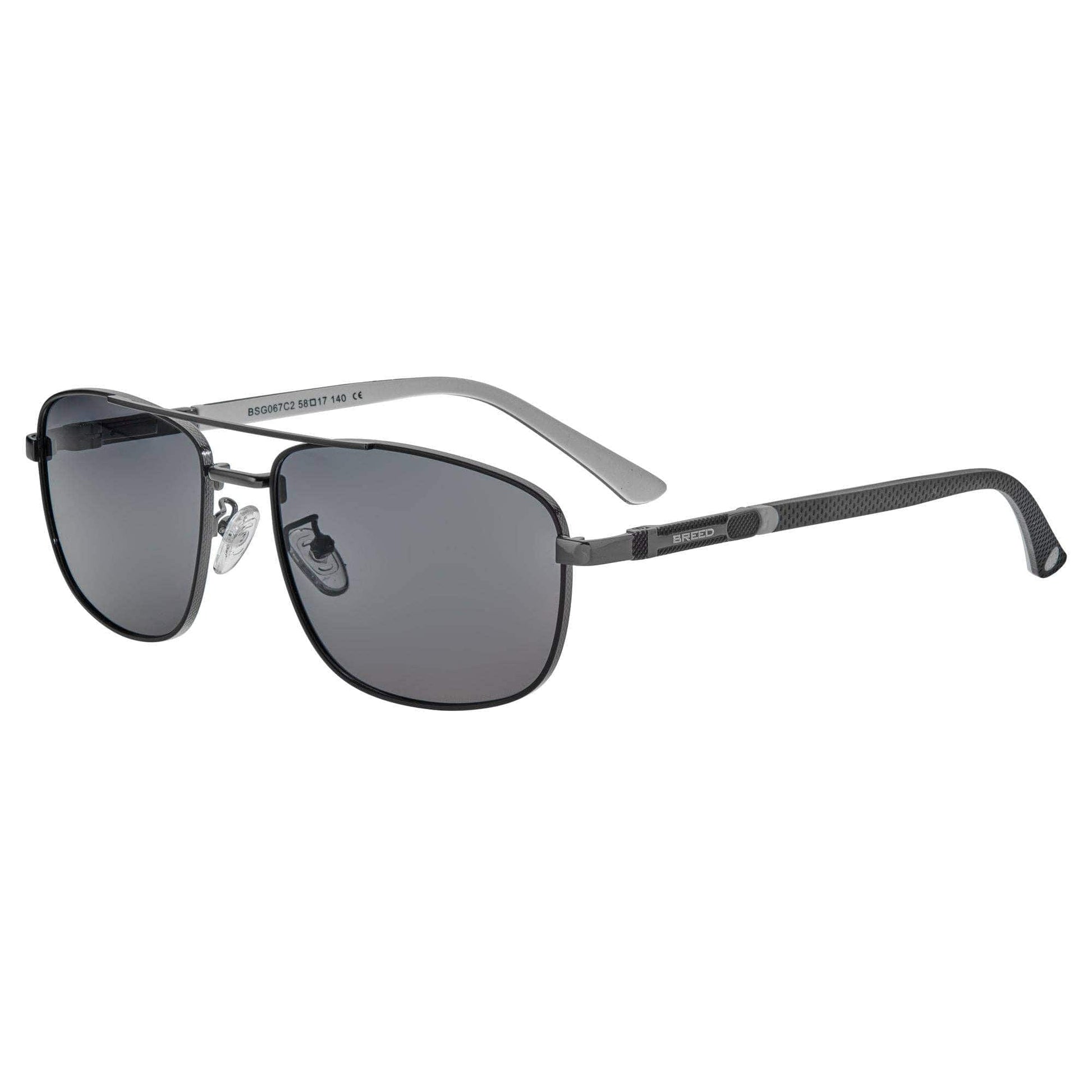 Breed Breed - Breed Gotham Stainless Steel Polarized Aviator Sunglasses: Black/Black