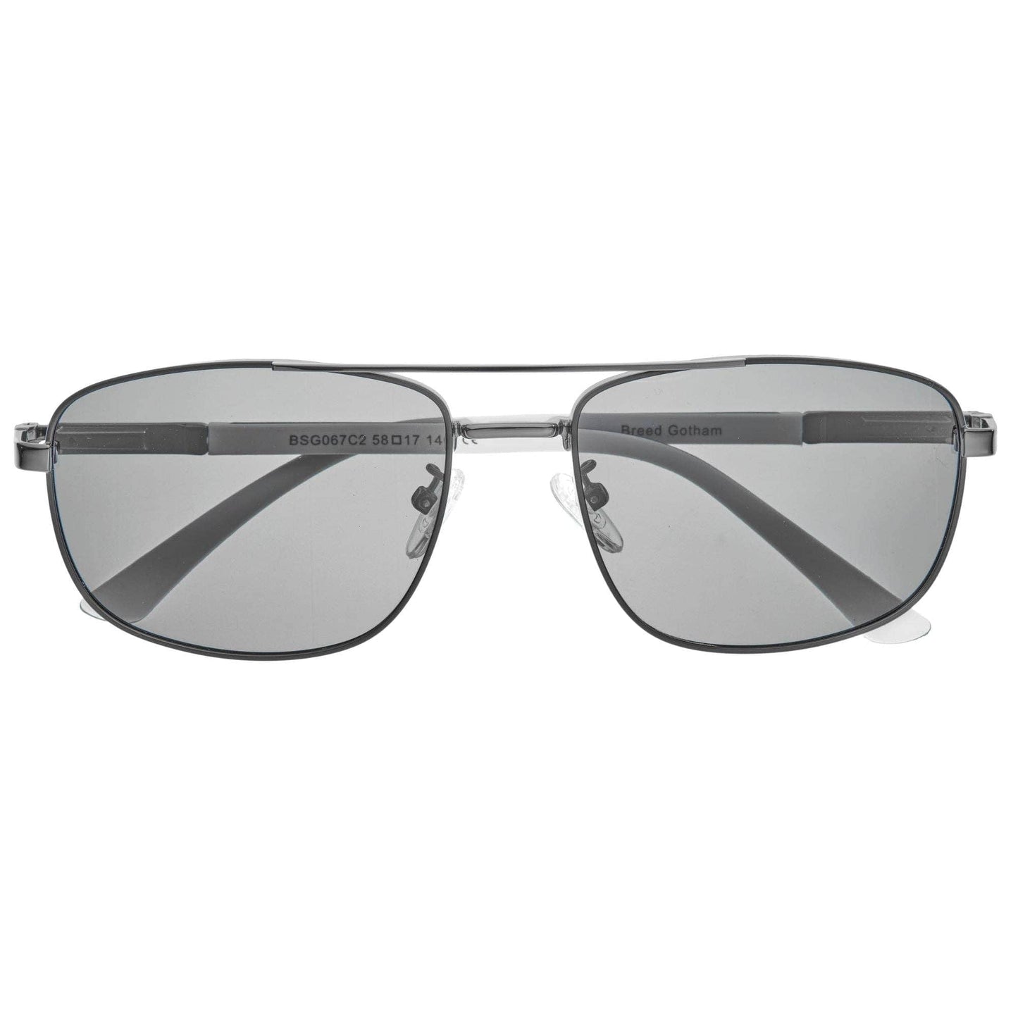 Breed Breed - Breed Gotham Stainless Steel Polarized Aviator Sunglasses: Black/Black