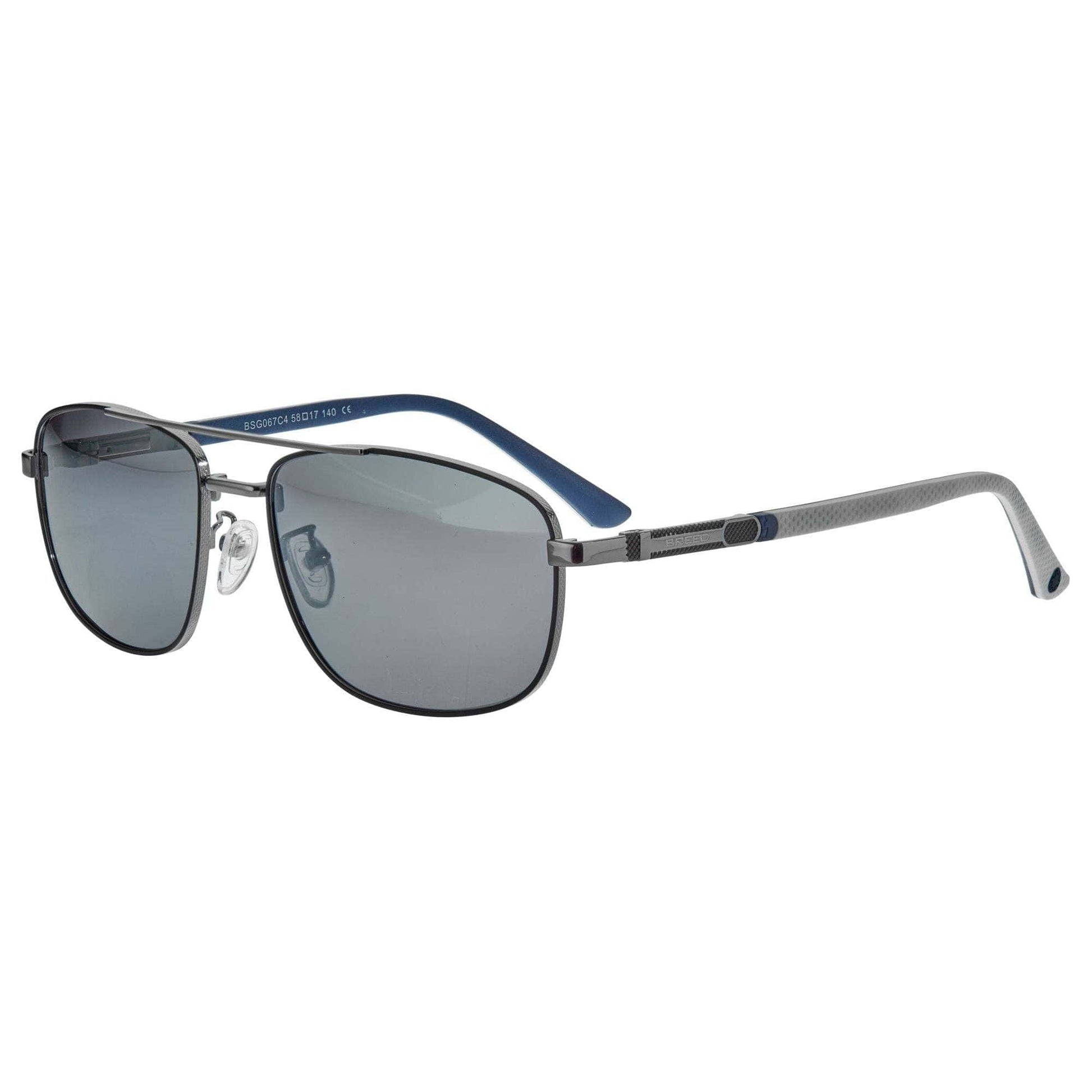 Breed Breed - Breed Gotham Stainless Steel Polarized Aviator Sunglasses: Navy/Blue