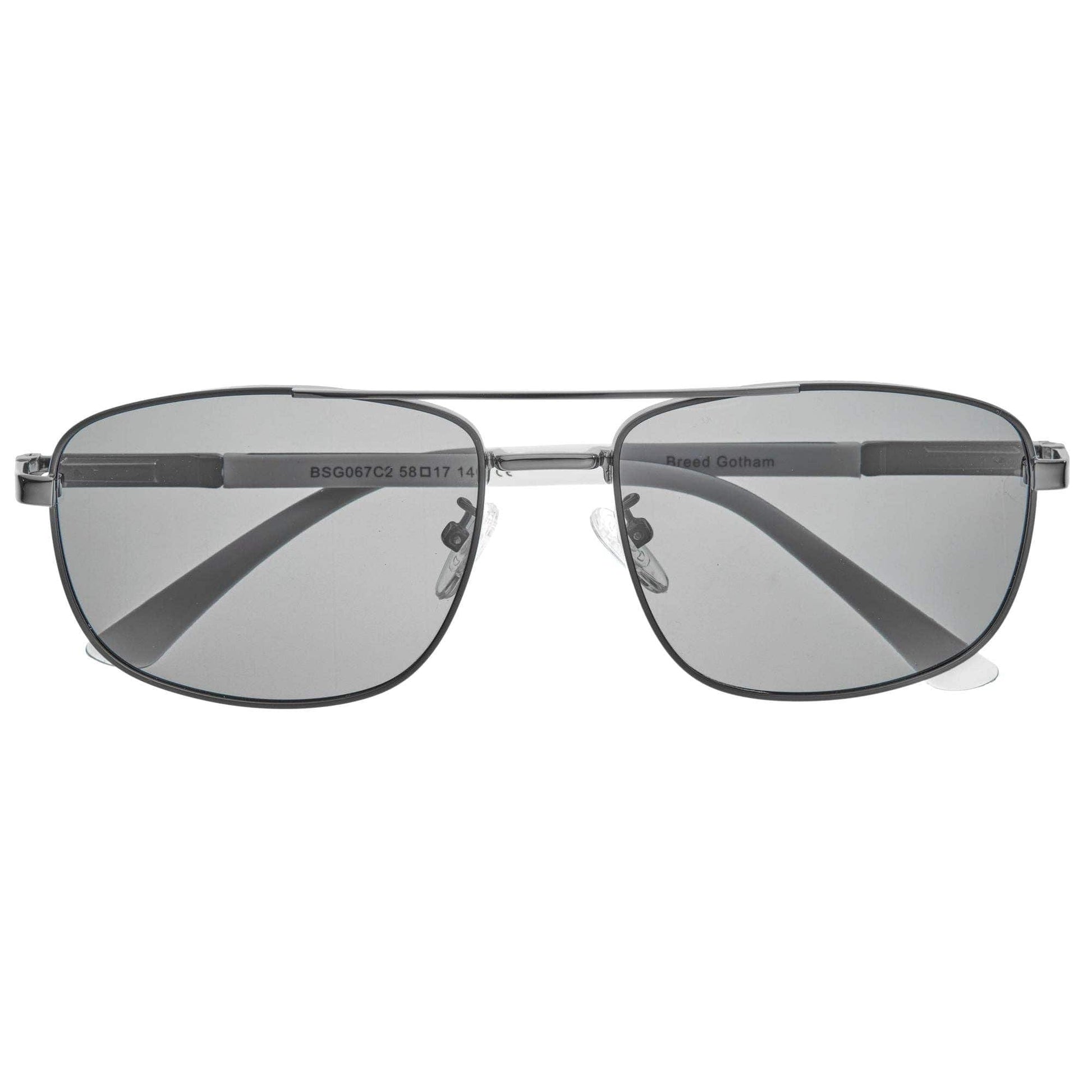 Breed Breed - Breed Gotham Stainless Steel Polarized Aviator Sunglasses: Navy/Blue