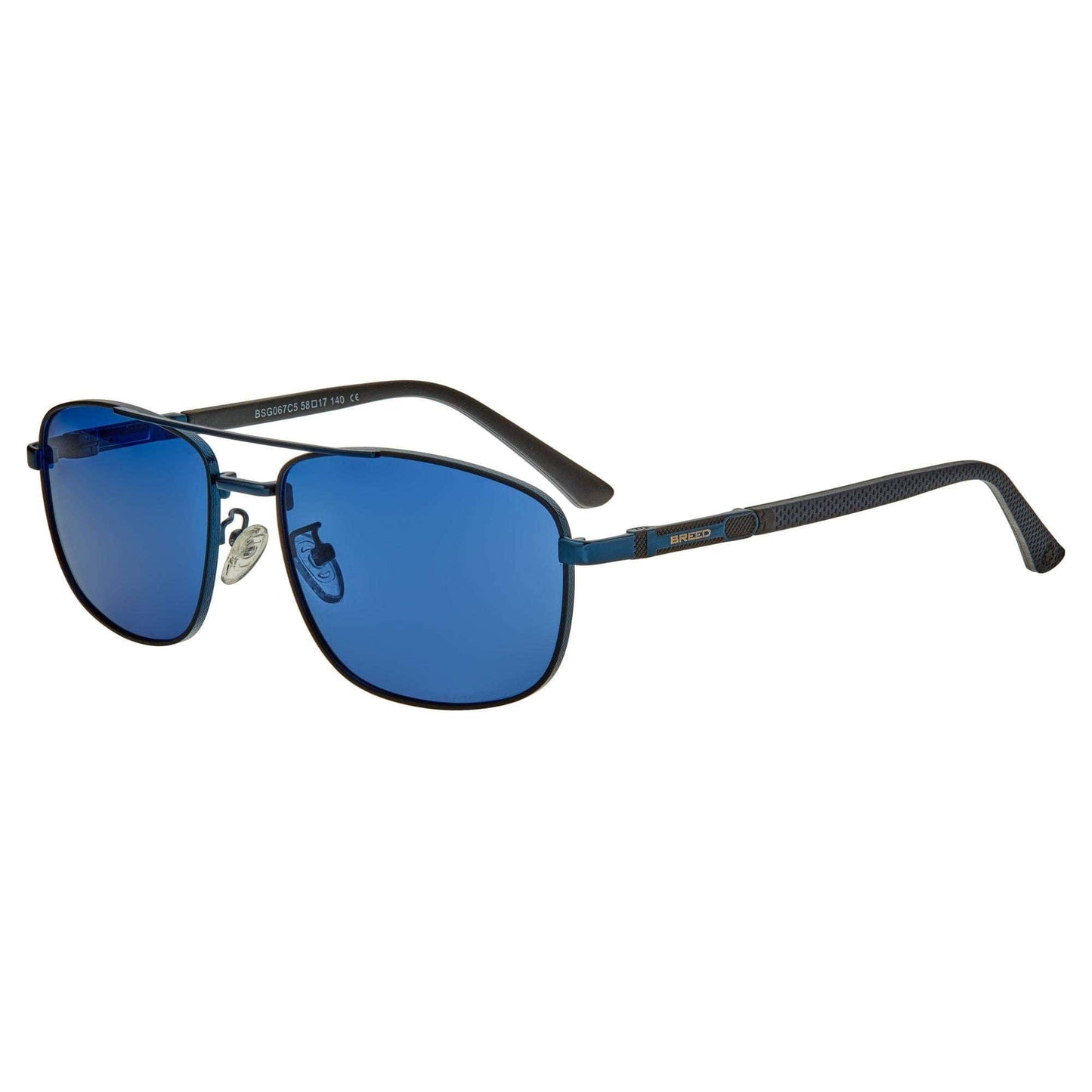 Breed Breed - Breed Gotham Stainless Steel Polarized Aviator Sunglasses: Navy/Blue