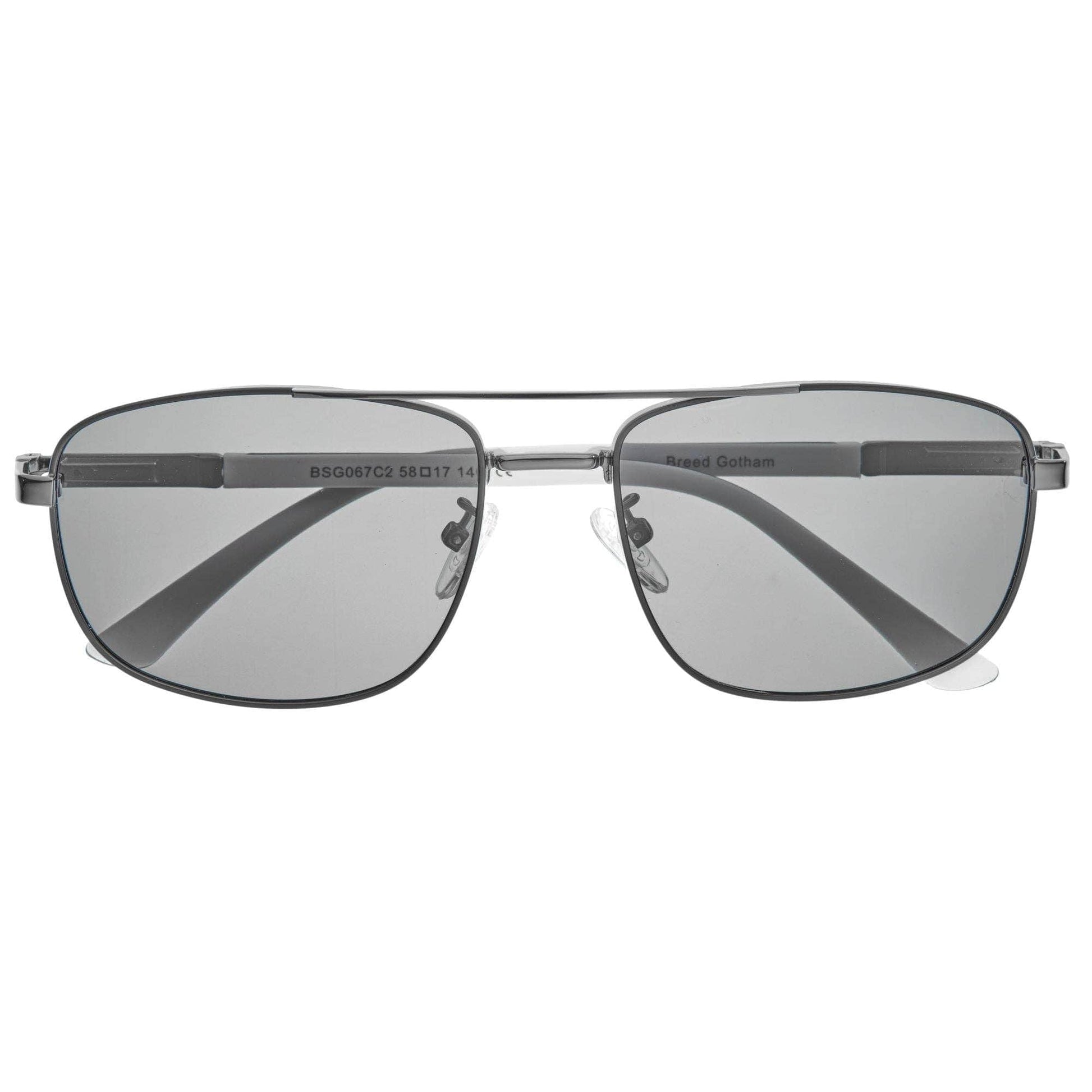 Breed Breed - Breed Gotham Stainless Steel Polarized Aviator Sunglasses: Silver/Black