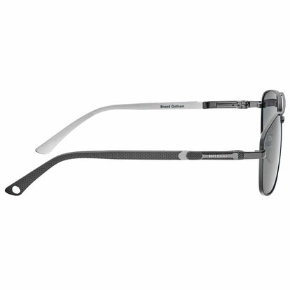 Breed Breed - Breed Gotham Stainless Steel Polarized Aviator Sunglasses: Silver/Black