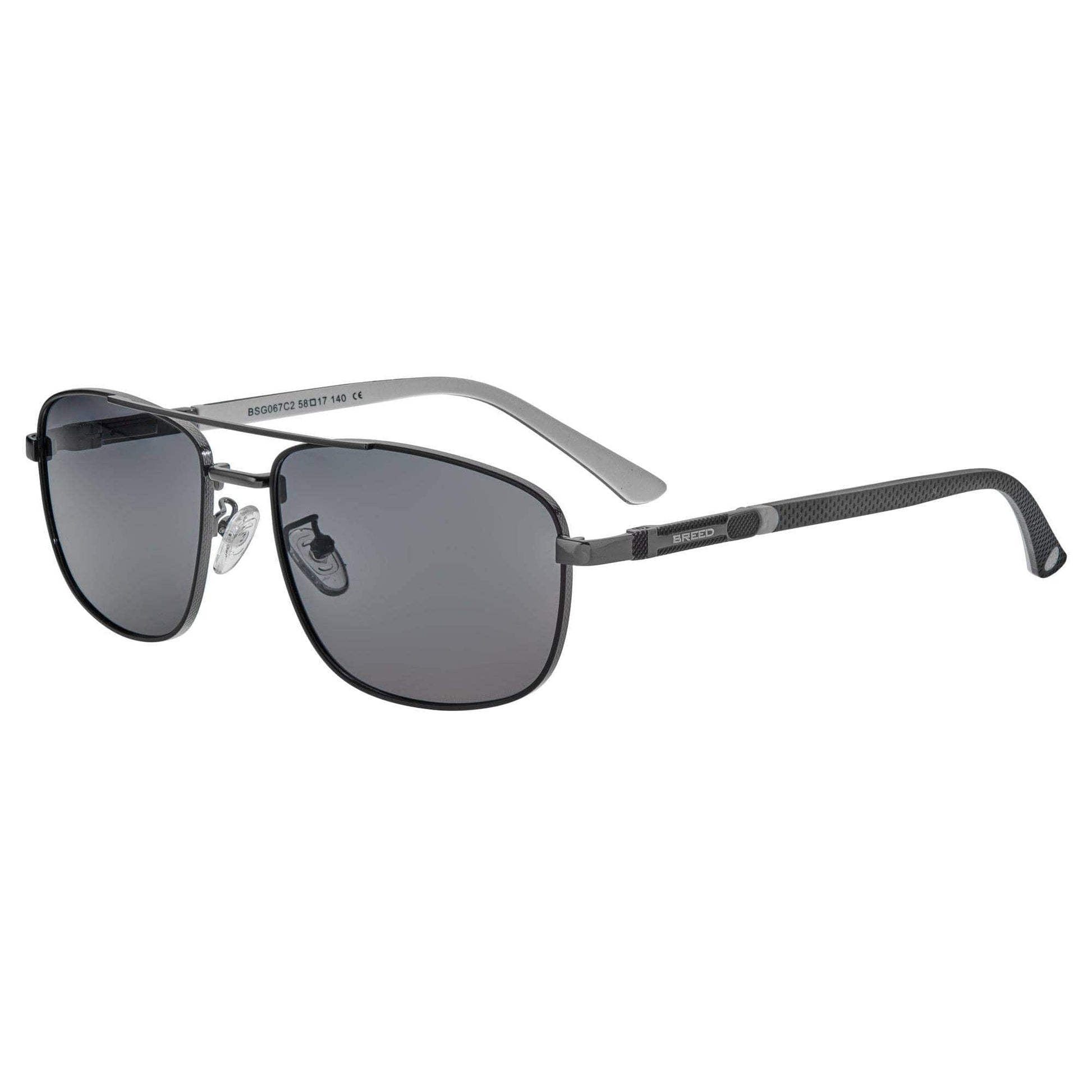 Breed Breed - Breed Gotham Stainless Steel Polarized Aviator Sunglasses: Silver/Black