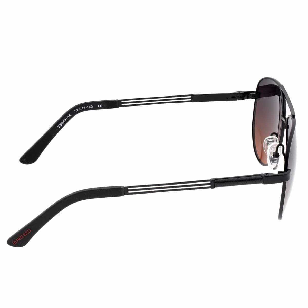 Breed Breed - Breed Leo Titanium Polarized Aviator Sunglasses: Black/Brown