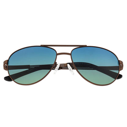 Breed Breed - Breed Leo Titanium Polarized Aviator Sunglasses: Black/Brown