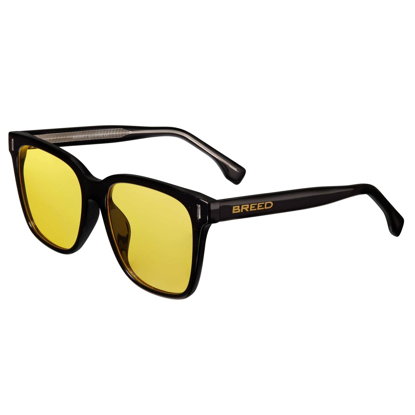 Breed Breed - Breed Linux TR90 Polarized Wayfarer Sunglasses: Black/Yellow