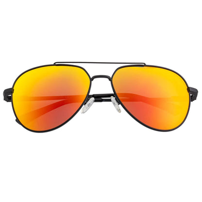 Breed Breed - Breed Lyra Stainless Steel Polarized Aviator Sunglasses: Black/Red-Yellow