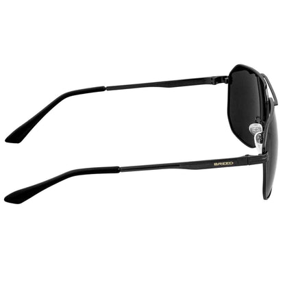Breed Breed - Breed Norma Stainless Steel Polarized Aviator Sunglasses: Black/Black