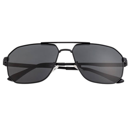 Breed Breed - Breed Norma Stainless Steel Polarized Aviator Sunglasses: Black/Black