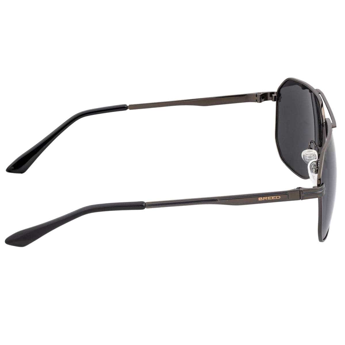 Breed Breed - Breed Norma Stainless Steel Polarized Aviator Sunglasses: Gunmetal/Blue