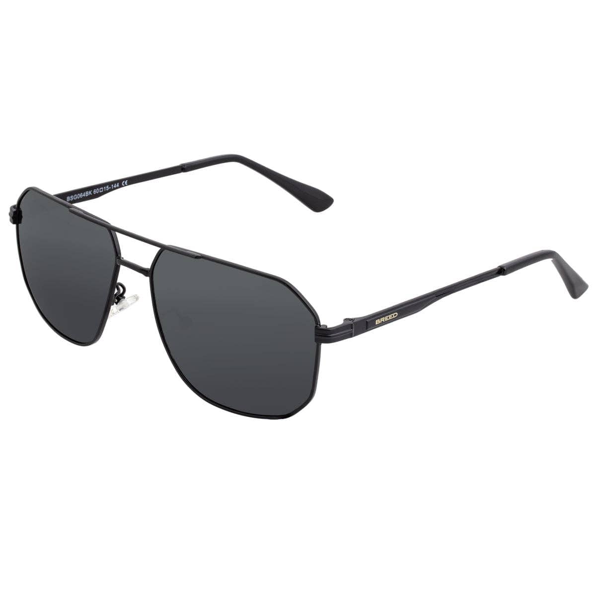 Breed Breed - Breed Norma Stainless Steel Polarized Aviator Sunglasses: Gunmetal/Blue