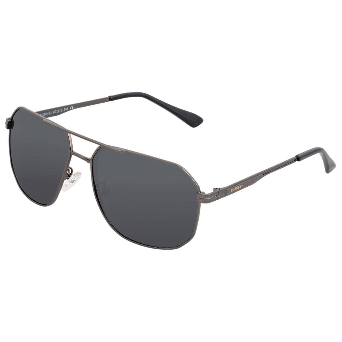Breed Breed - Breed Norma Stainless Steel Polarized Aviator Sunglasses: Gunmetal/Blue