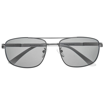 Breed Sunglasses Breed Gotham Stainless Steel Polarized Aviator Sunglasses: Gunmetal/Silver