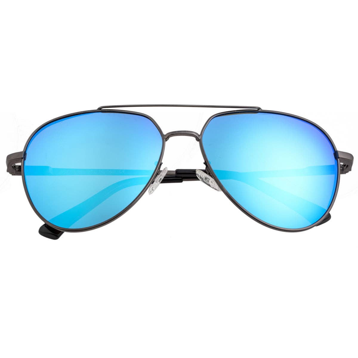 Breed Sunglasses Breed Lyra Stainless Steel Polarized Aviator Sunglasses: Black/Blue