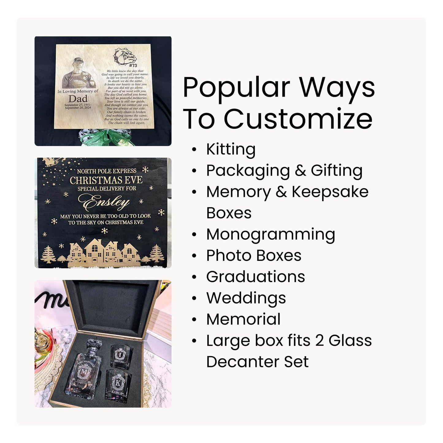 MakerFlo - Wood Memory Boxes, Large: Ebony (Black) / Singles