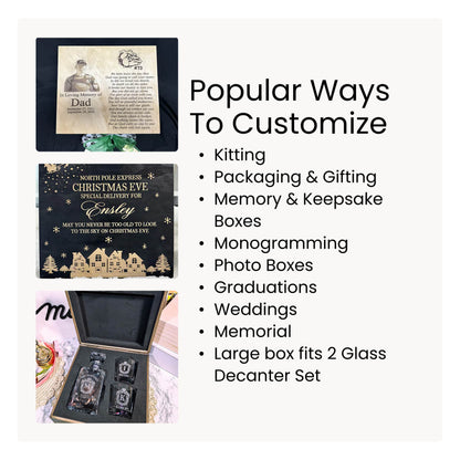 MakerFlo - Wood Memory Boxes, Large: Ebony (Black) / Singles