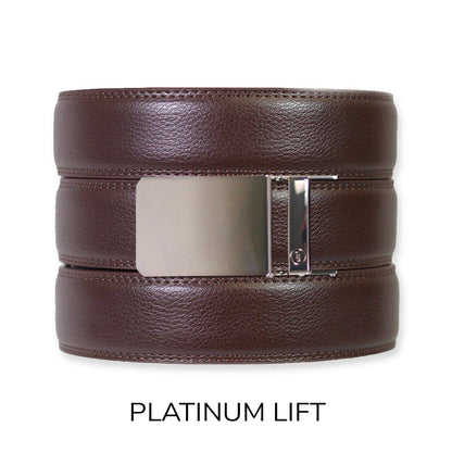 Tough Apparel - Espresso Leather Rachet Belt & Buckle Set: Iron