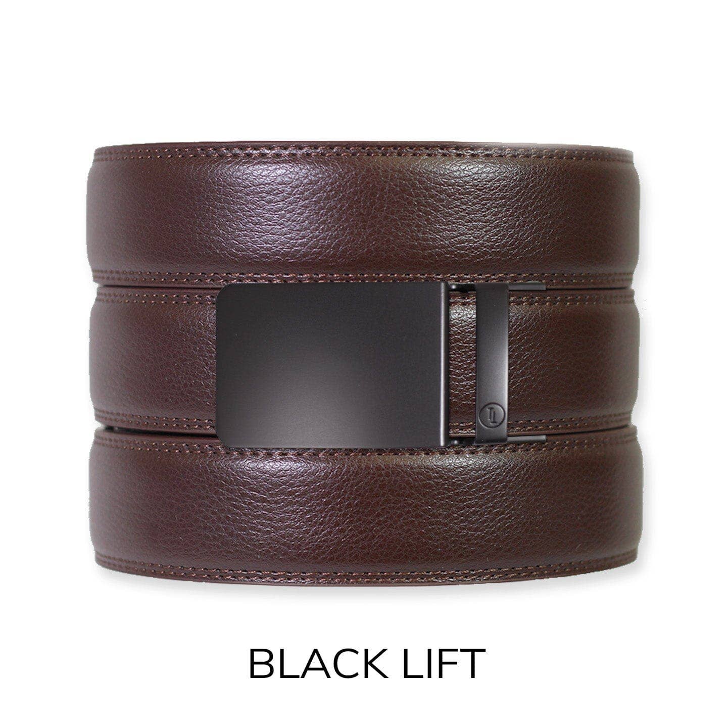 Tough Apparel - Espresso Leather Rachet Belt & Buckle Set: Iron