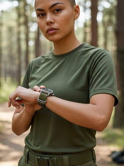 CALIBER GOURMET / CAMPCO CALIBER GOURMET / CAMPCO - 42MM Black Military Watch- 3 Nato Military Straps